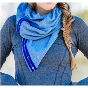 Ivivva Scarf Wrap Convertible Snaps Blue Herringbone OS